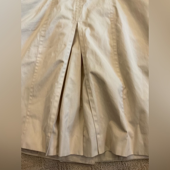 🧥 ✨ London Fog Women Cream Long Double Breasted Belted Lined Trench Coat M - Picture 4 of 11